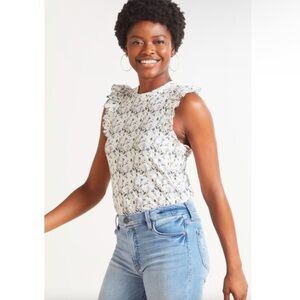 Nation LTD XS Paulette Tank White Cottage Floral